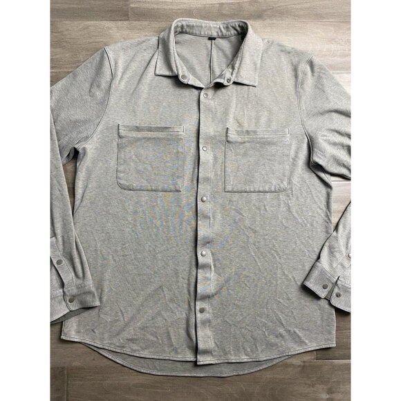 Lululemon Soft Knit Snap Overshirt Men's Long Sleeve Layer Active Gray XL Shirt - Picture 1 of 10